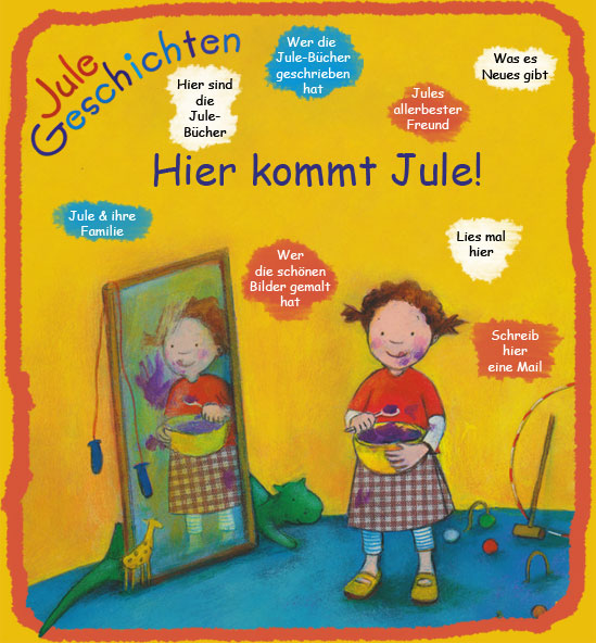 Hier kommt Jule! Klicke auf einen der Kleckse um mehr zu erfahren